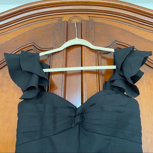 NWT Shoshanna Midnight Dixie Ruffle Midi Dress in Black | Size 12 - Picture 4 of 12